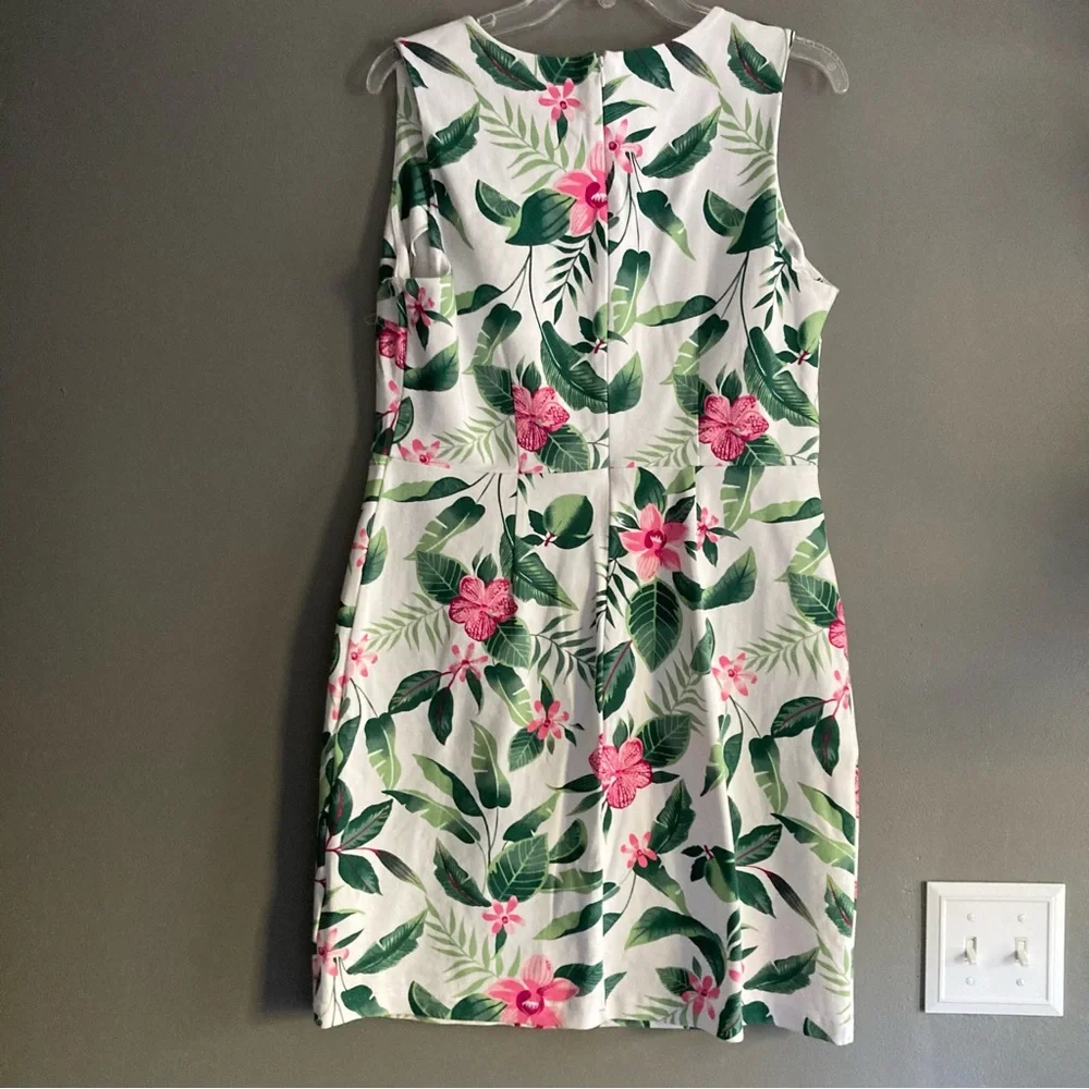 Tropical Print Cotton Stretch Blend Dress - Picture 5 of 5